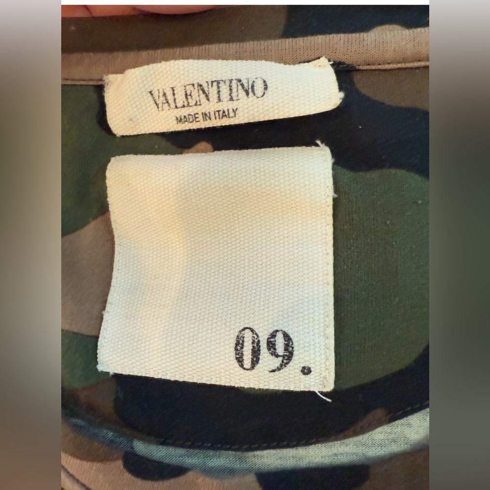 VALENTINO COTTON T-SHIRT GREEN X BLACK CAMOUFLAGE WITH STUDS ( unissex ) Size L - Picture 9 of 9